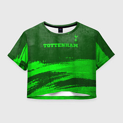Футболка 3D укороченная женская Tottenham - green gradient посередине, цвет: 3D-принт