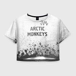 Футболка 3D укороченная женская Arctic Monkeys - white gradient посередине, цвет: 3D-принт