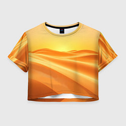 Футболка 3D укороченная женская Золотые пески, цвет: 3D-принт