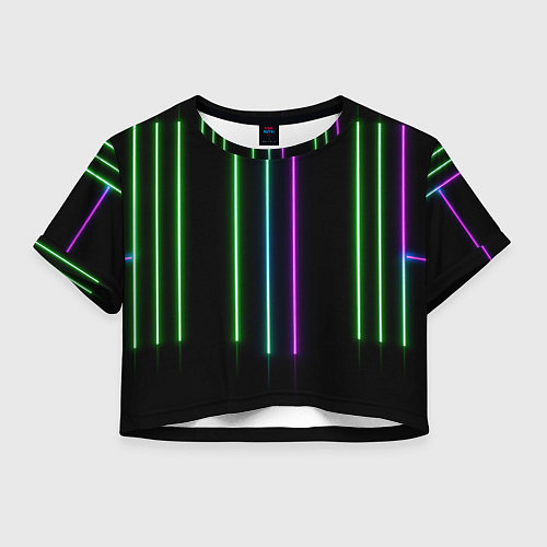 Женский топ Neon stripes / 3D-принт – фото 1