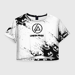 Футболка 3D укороченная женская Marshmello x Linkin park, цвет: 3D-принт