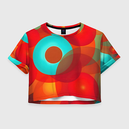 Женский топ Оптическая абстракция с кругами / 3D-принт – фото 1