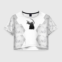 Футболка 3D укороченная женская Children of Bodom white poly, цвет: 3D-принт