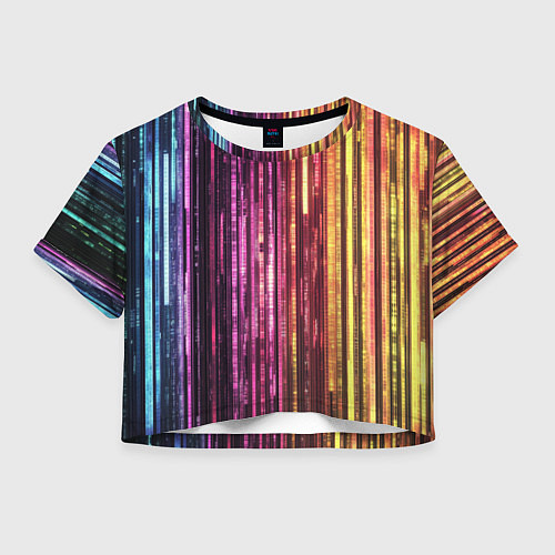 Женский топ Неоновый и переливающийся киберпанк узор / 3D-принт – фото 1