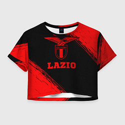 Футболка 3D укороченная женская Lazio - red gradient, цвет: 3D-принт