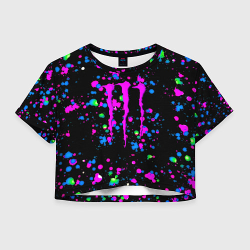 Женский топ Monster energy неоновые краски / 3D-принт – фото 1