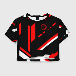 Футболка 3D укороченная женская Nirvana текстура полосы, цвет: 3D-принт