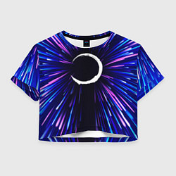 Футболка 3D укороченная женская Demon Slayer neon energy, цвет: 3D-принт