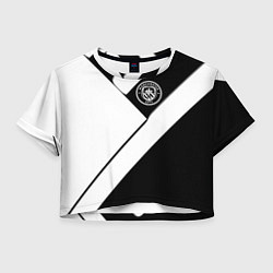 Футболка 3D укороченная женская Манчестер Юнайтед геометрия, цвет: 3D-принт