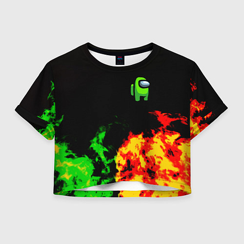 Женский топ Амонг ас огненная текстура / 3D-принт – фото 1