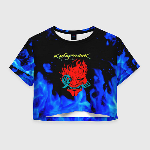 Женский топ Киберпанк голубой огонь / 3D-принт – фото 1