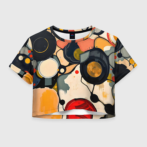 Женский топ Абстракция с кругами и краской / 3D-принт – фото 1