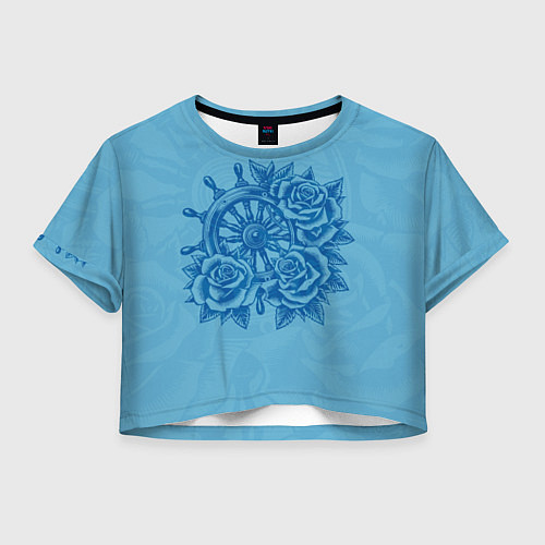 Женский топ Штурвал и три розы / 3D-принт – фото 1