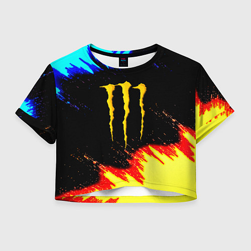 Женский топ Monster energy огненные краски / 3D-принт – фото 1