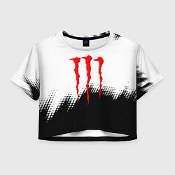 Женский топ Monster energy чёрно белые краски