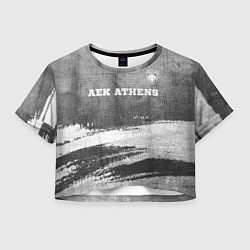 Футболка 3D укороченная женская AEK Athens - grey gradient посередине, цвет: 3D-принт