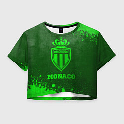 Футболка 3D укороченная женская Monaco - green gradient, цвет: 3D-принт