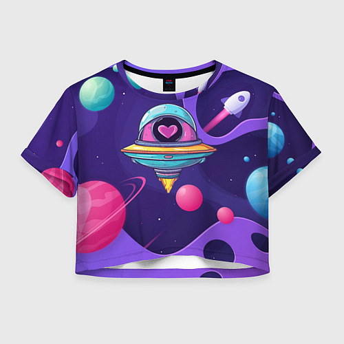 Женский топ Летающая тарелка с сердцем / 3D-принт – фото 1