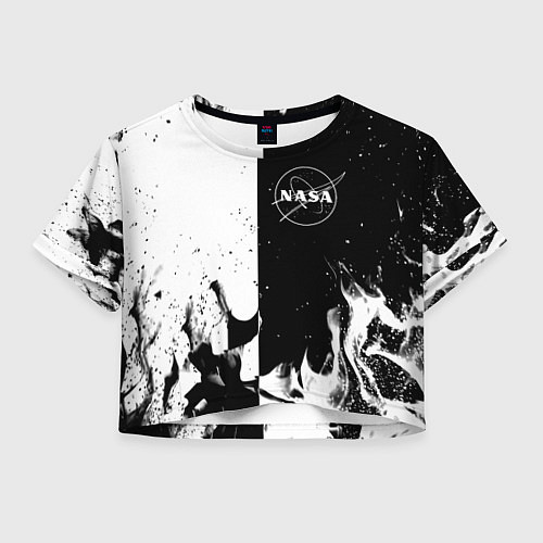 Женский топ Nasa черно белый огонь / 3D-принт – фото 1