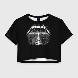 Футболка 3D укороченная женская Metallica - lightnings in metropolis, цвет: 3D-принт