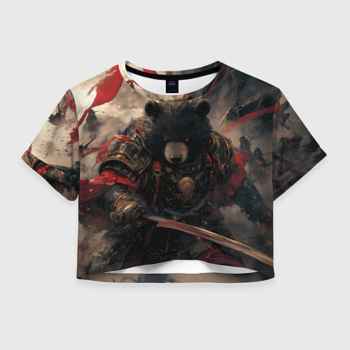 Женский топ Самурай медведь / 3D-принт – фото 1