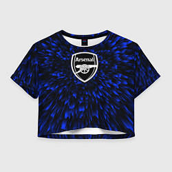 Футболка 3D укороченная женская Arsenal blue energy, цвет: 3D-принт