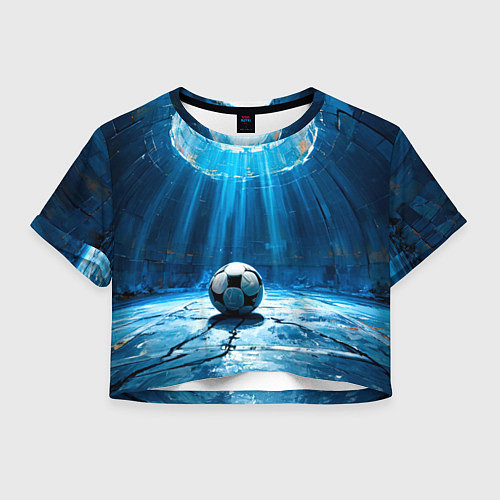 Женский топ Футбольный мяч в синем / 3D-принт – фото 1