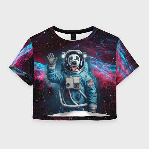 Женский топ Далматинец бравый космонавт - нейроарт / 3D-принт – фото 1