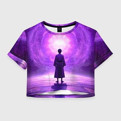 Женский топ Айкидоист на фиолетовом / 3D-принт – фото 1