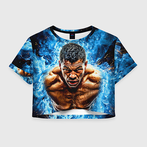 Женский топ Артуро Гатти в синем пламени / 3D-принт – фото 1