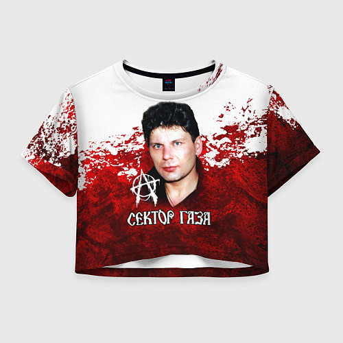 Женский топ Юрий Хой бело-красный фон / 3D-принт – фото 1