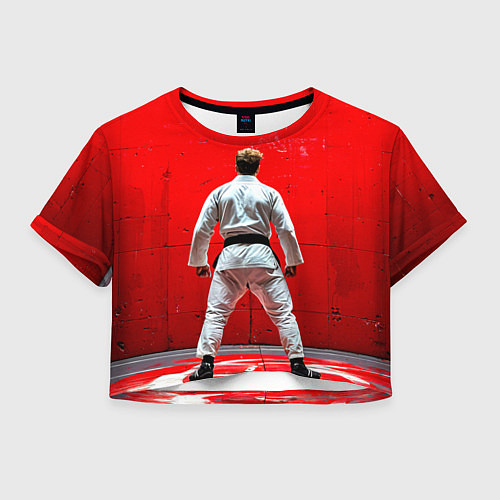 Женский топ Боец джиу-джитсу на красном / 3D-принт – фото 1