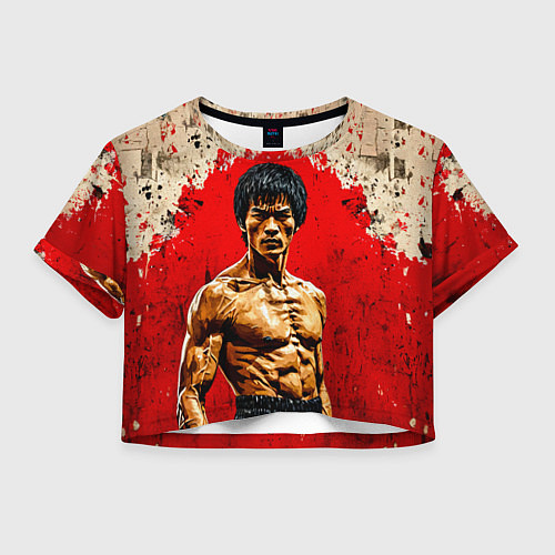 Женский топ Брюс Ли на красном / 3D-принт – фото 1