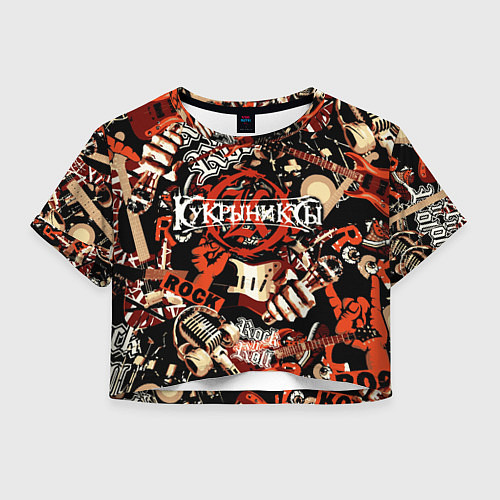 Женский топ Кукрыниксы на фоне электрогитар / 3D-принт – фото 1