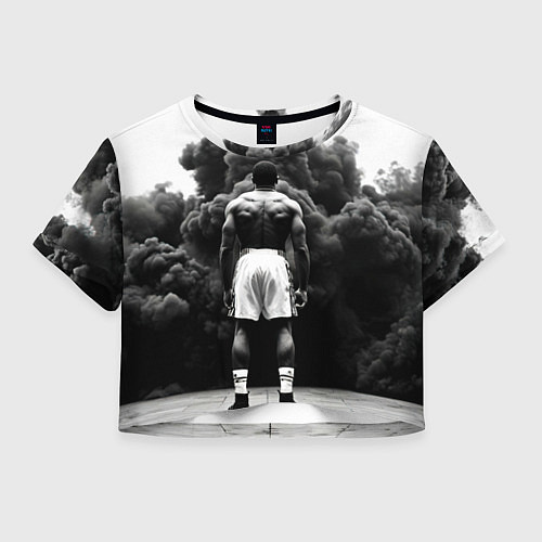 Женский топ Мухаммед Али в черном дыму / 3D-принт – фото 1