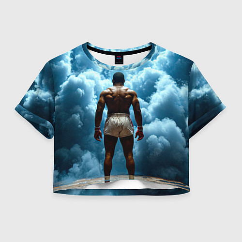 Женский топ Мухаммед Али в синем дыму / 3D-принт – фото 1