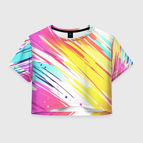 Женский топ Брызги краски на белом фоне / 3D-принт – фото 1
