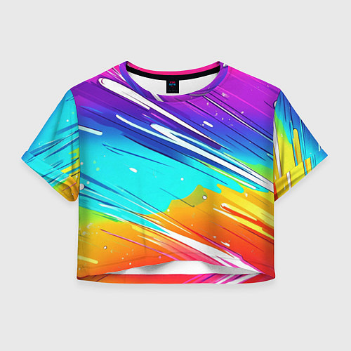 Женский топ Радужные брызги краски текстура / 3D-принт – фото 1