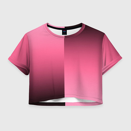 Женский топ Розовый с затемнением градиент пополам / 3D-принт – фото 1