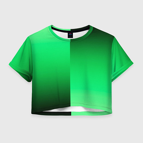 Женский топ Чёрно-зелёный градиент пополам / 3D-принт – фото 1