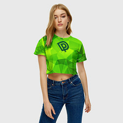 Футболка 3D укороченная женская Deep Purple green poly, цвет: 3D-принт — фото 2