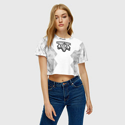 Футболка 3D укороченная женская GTA white poly, цвет: 3D-принт — фото 2