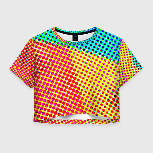 Женский топ Яркий разноцветный паттерн в горошек / 3D-принт – фото 1
