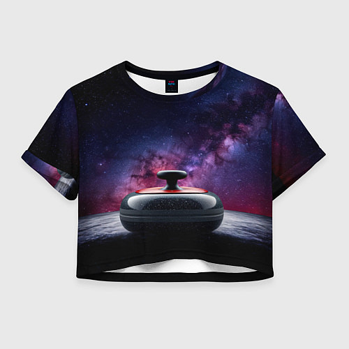 Женский топ Камень для кёрлинга в космосе / 3D-принт – фото 1