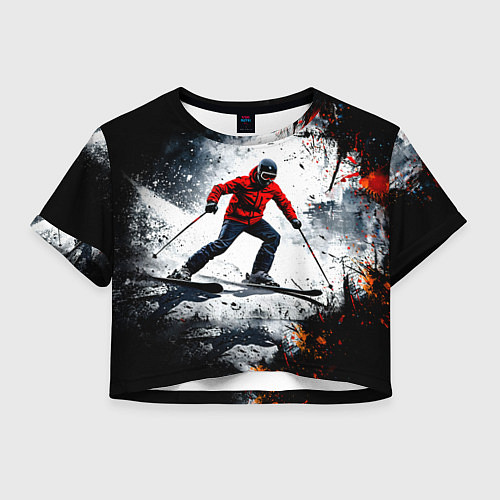 Женский топ Лыжник в движении / 3D-принт – фото 1