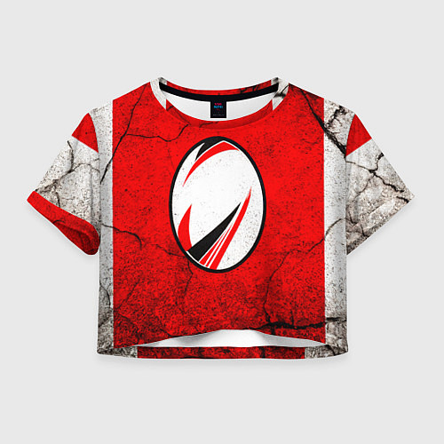 Женский топ Красно-белый мяч для регби / 3D-принт – фото 1