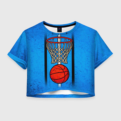 Женский топ Кольцо с баскетбольным мячом на синем / 3D-принт – фото 1