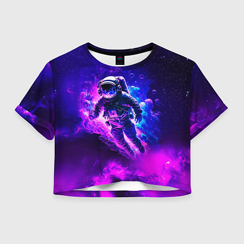 Женский топ Космонавт в неоновых облаках / 3D-принт – фото 1