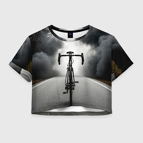 Женский топ Шоссейный велосипед в черном дыму / 3D-принт – фото 1