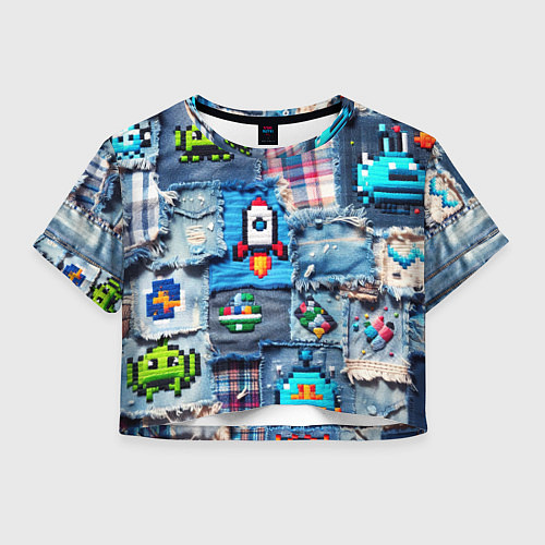 Женский топ Пиксельная ракета / 3D-принт – фото 1